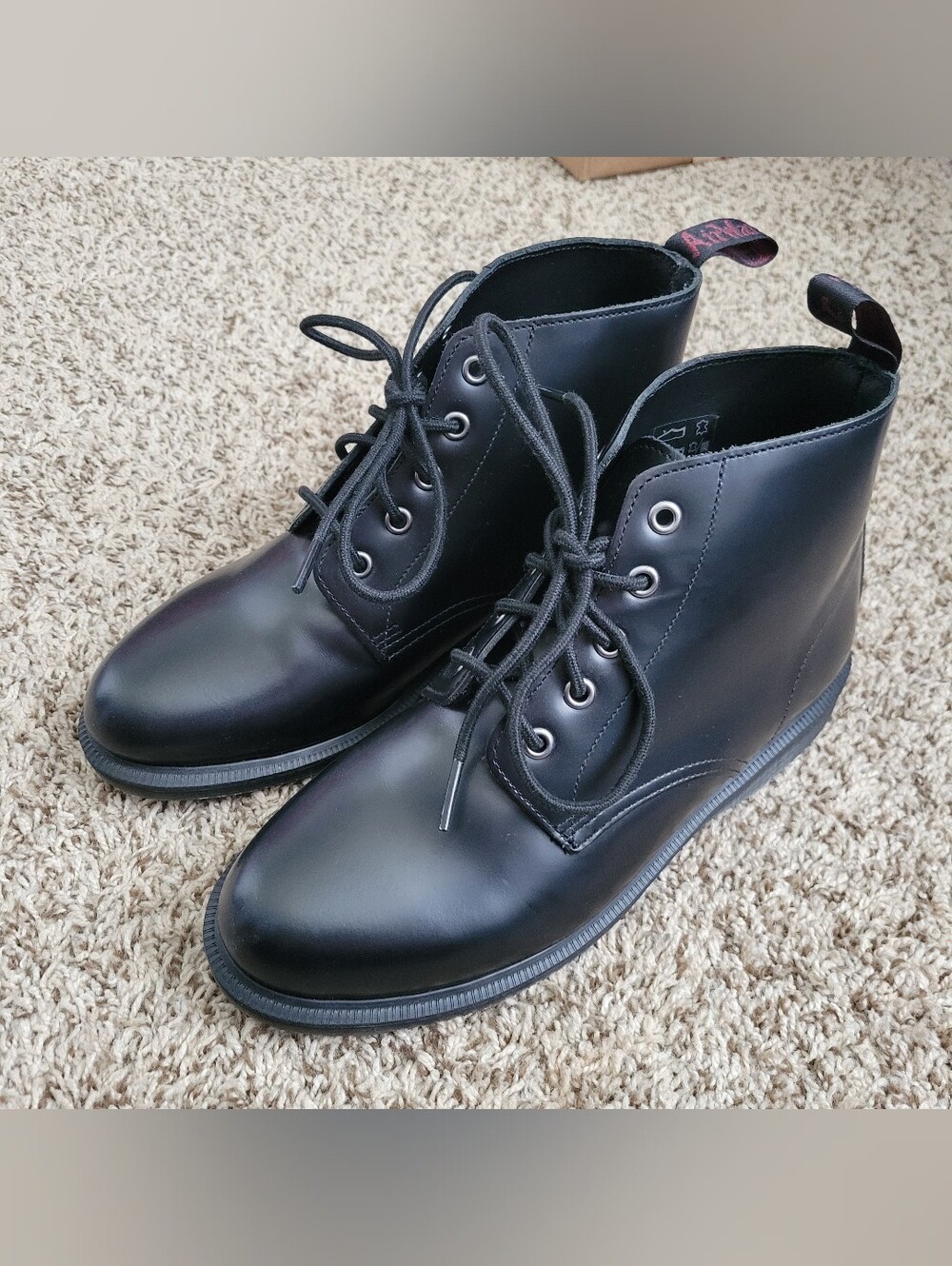 Dr. Martens Emmeline Shoes Boots Booties Smooth Leather Black 5 Eye Mono W 8